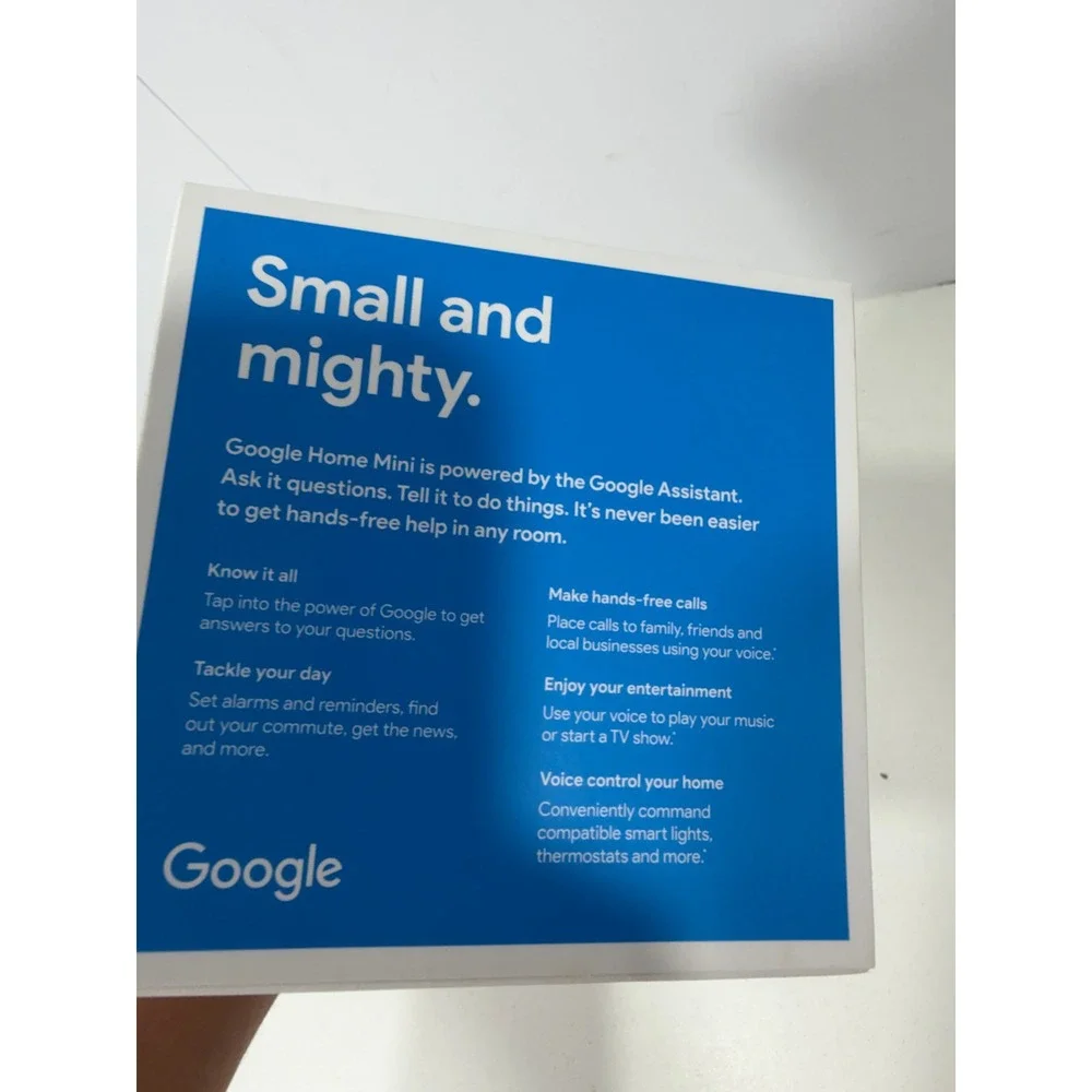 Google Home Mini 1st Gen Smart Speaker Chalk GA00210-US Model H0A with Box